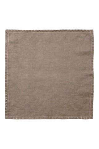 Servilleta de tela de lino Romance - Topo - 43 x 43 cm
