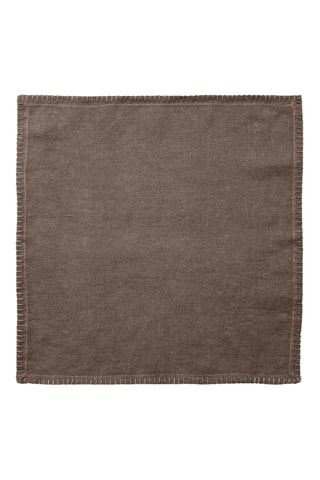 Servilleta de tela de lino Romance - Marrón - 43 x 43 cm