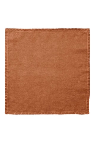Servilleta de tela de lino Romance - Rojo teja - 43 x 43 cm