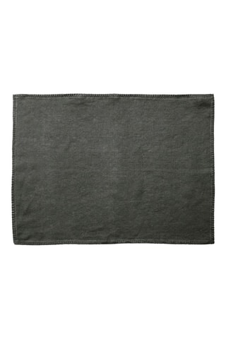 Mantel individual de lino - Negro - 37 x 50 cm