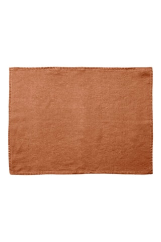 Mantel individual de lino - Rojo teja - 37 x 50 cm
