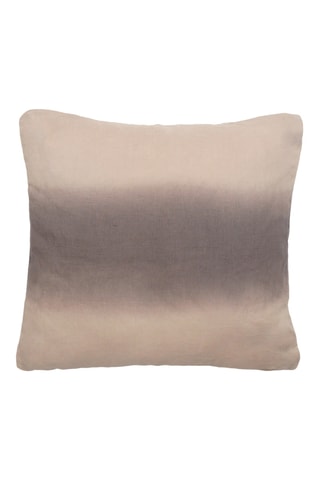 Funda de cojín de lino Deepali - Marrón y crudo - 45 x 45 cm