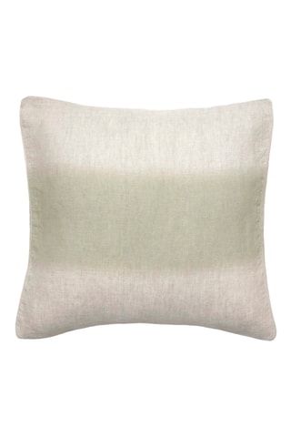 Funda de cojín de lino Deepali - Verde y crudo - 45 x 45 cm