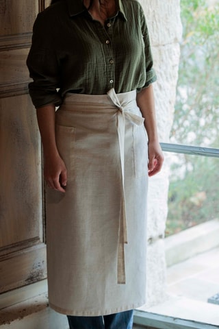 Delantal de lino Mélodie - Beige