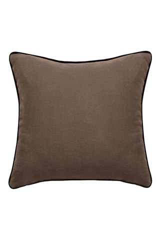 Funda de cojín de lino Prelude - Marrón oscuro - 80 x 80 cm