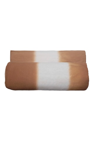 Funda nórdica reversible de lino 47 hilos/cm² y de algodón 47 hilos/cm² Deepali - Camel - 80 x 200 cm
