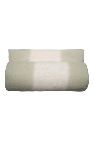 Funda nórdica reversible de lino 47 hilos/cm² y de algodón 47 hilos/cm² Deepali - Verde agua - 80 x 200 cm