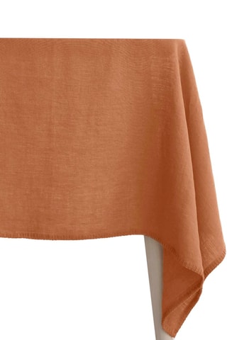 Mantel rectangular de lino Romance - Rojo teja