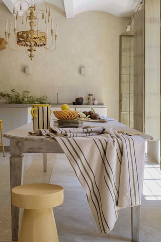 Mantel rectangular Hoshi - Gris y blanco