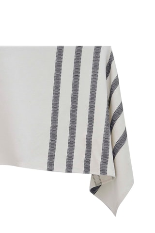Mantel rectangular Aksel - Blanco y gris oscuro