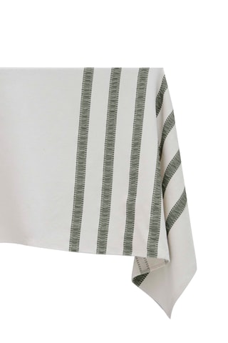 Mantel rectangular Aksel - Blanco y verde oscuro - 160 x 300 cm