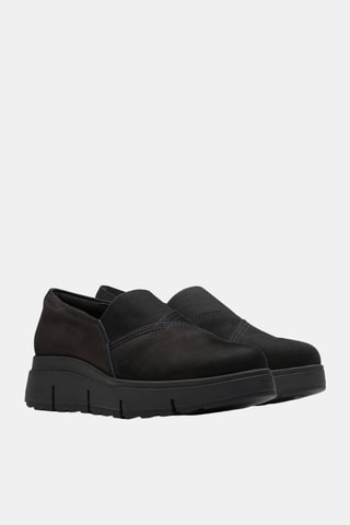 Mocasines de nobuk de cuña Loriini West - Negro