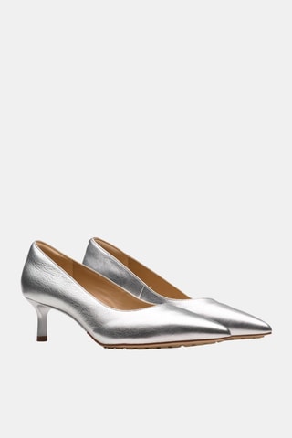 Zapatos de piel Adela Court - Plateado