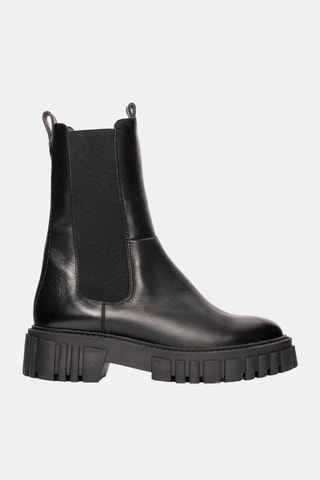 Botines de piel Page Top - Negro