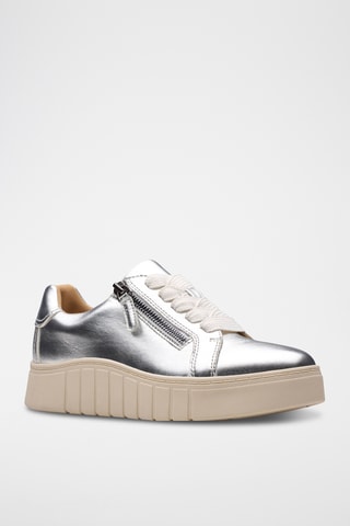 Zapatillas de piel con plataforma Mykah - Plateado