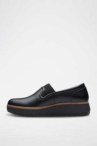 Slip-on de piel de cuña Zylah - Negro