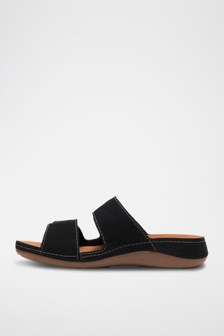Sandalias de nobuk de cuña Cecily - Negro