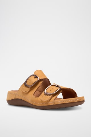 Sandalias de nobuk de cuña Cecily - Marrón claro