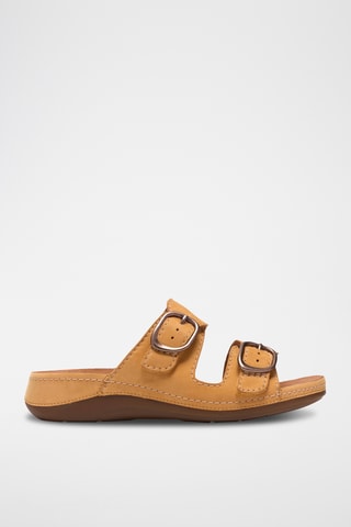 Sandalias de nobuk de cuña Cecily - Marrón claro