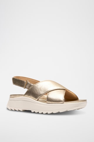 Sandalias de piel de cuña DashLite - Dorado