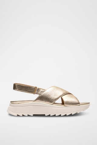 Sandalias de piel de cuña DashLite - Dorado