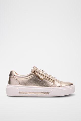 Zapatillas de piel con plataforma Hollyrose - Dorado