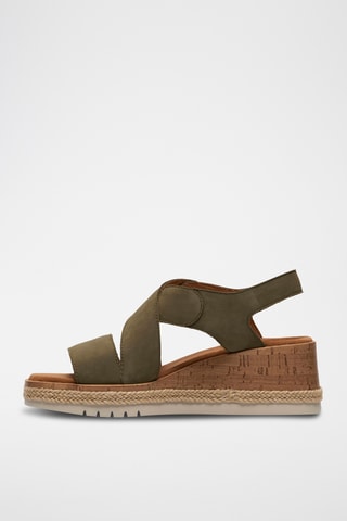 Sandalias de nobuk de cuña Kidiki - Verde