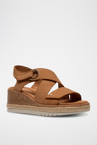 Sandalias de nobuk de cuña Kidiki - Marrón