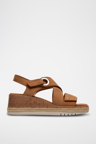 Sandalias de nobuk de cuña Kidiki - Marrón