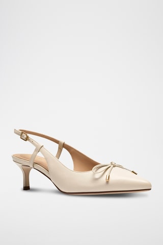 Zapatos de piel de tacón Zarey - Crema