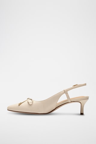 Zapatos de piel de tacón Zarey - Crema