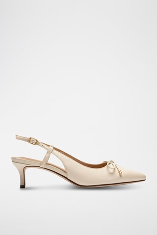 Zapatos de piel de tacón Zarey - Crema