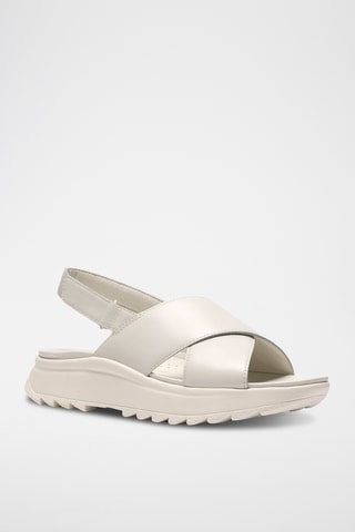 Sandalias de piel de cuña DashLite - Blanco