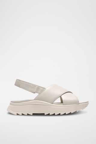 Sandalias de piel de cuña DashLite - Blanco