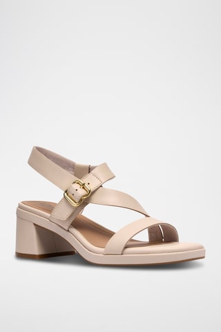 Sandalias de piel de tacón Jaylan - Beige