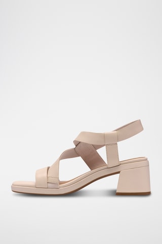 Sandalias de piel de tacón Jaylan - Beige