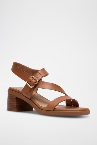 Sandalias de piel de tacón Jaylan - Marrón