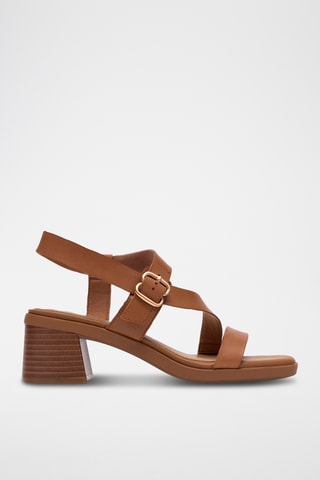 Sandalias de piel de tacón Jaylan - Marrón