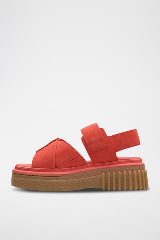 Sandalias de piel con plataforma Evamar - Coral