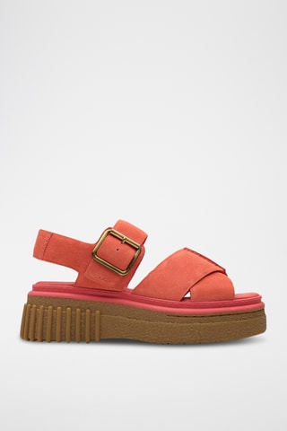 Sandalias de piel con plataforma Evamar - Coral