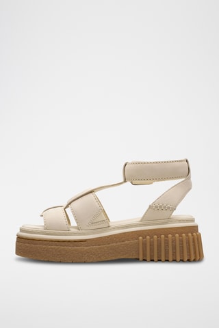 Sandalias de piel con plataforma Evamar - Crema