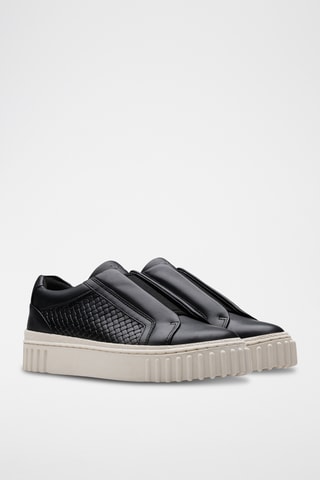 Slip-on de piel con plataforma Mayhill - Negro