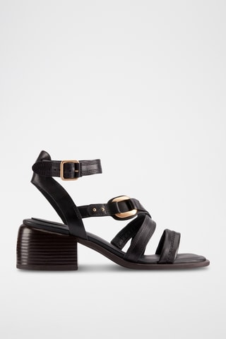 Sandalias de piel de tacón Morwyn - Negro
