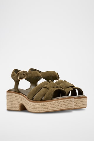 Sandalias de nobuk de cuña Coledale - Caqui