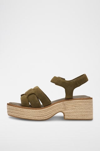 Sandalias de nobuk de cuña Coledale - Caqui