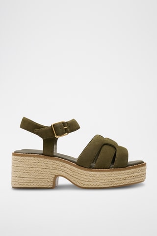 Sandalias de nobuk de cuña Coledale - Caqui