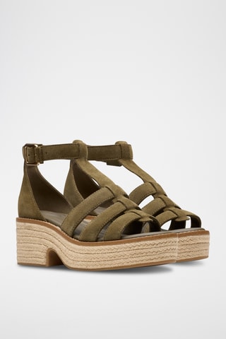 Sandalias de nobuk de cuña Coledale - Caqui