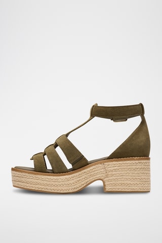 Sandalias de nobuk de cuña Coledale - Caqui