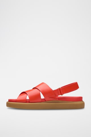 Sandalias de piel con plataforma Aristella - Rojo