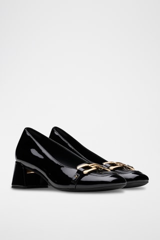 Zapatos de piel de charol de tacón Nyta45 - Negro